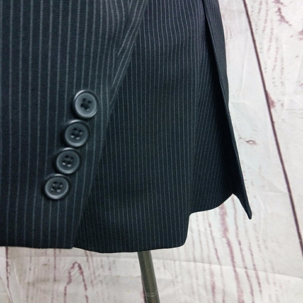 Apt. 9 Wool Blend 38r 3 Button Black Pinstripe Su… - image 4